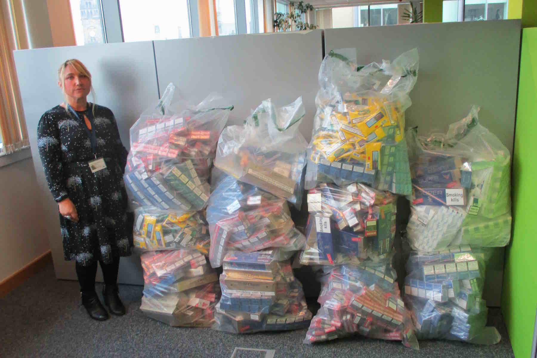 Seized illegal tobacco